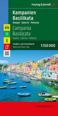 Campania Basilicata Road and Leisure Map