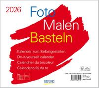 Foto-Malen-Basteln Bastelkalender quer weiß 2026