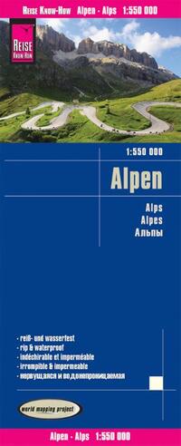 Reise Know-How Landkarte Alpen / Alps (1:550.000)