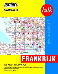 Falk autokaart Frankrijk routiq 2016-2018, atlas met ringband.