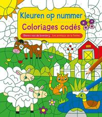 Kleuren op nummer / Les animaux de la ferme - Coloriages codés