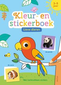 kleur- en stickerboek Lieve dieren