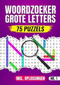 Woordzoeker Grote Letters, 75 Puzzels Incl. Oplossingen - Nr. 1