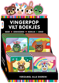 Display Kijk, voel & vind vingerpop viltboekjes 4 x 4 ex.