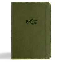 CSB Large Print Compact Reference Bible, Digital Study Edition, Olive Leathertouch