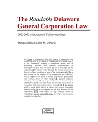 The Readable Delaware General Corporation Law: 2022-2023 with patented VisiLaw markings