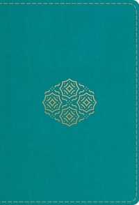 ESV Large Print Compact Bible, Red Letter (Trutone, Teal, Bouquet Design)