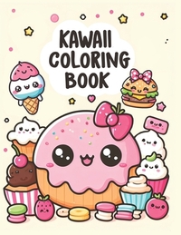 Sweet Treats, Food & Snacks Coloring Book for Kids Ages 4-8: Kawaii Desserts, Cupcakes, Ice Creams, Donuts for Boys Girls to colour